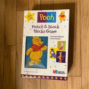 vintage 90s NIOP very RARE Winnie the Pooh Match & Stack Blocks game.new age 2-5